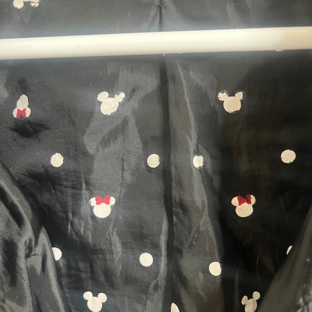 Disney Mickey & Minnie Varsity Bomber Jacket Black Snap Button Patch Coat - Picture 10 of 11